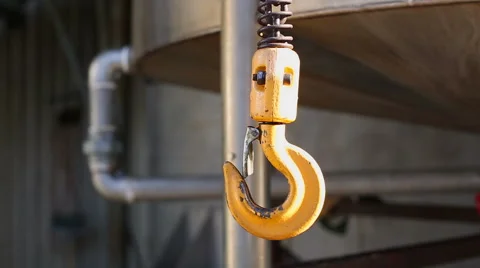 Yellow metal hook Stock Footage 55337131
