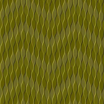 Yellow metallic  seamless pattern with vertical curvy  lines. Stock Illustration