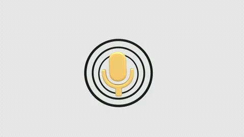 Yellow microphone icon symbolizing audio recording or broadcasting enhanced.. Stock Footage 307481181