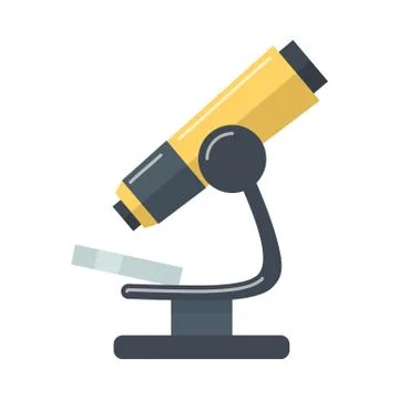 Yellow Microscope Flat Vector Icon Illustrazione stock