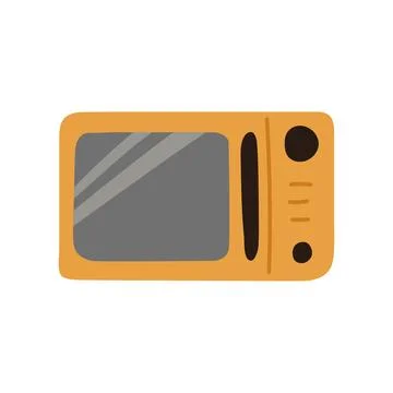 Yellow microwave retro design in flat style. Simple and functional, suitable for Illustrazione stock