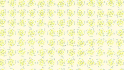 Yellow Mimosa Flower Floral Pattern Circle Wipe Transition 4K Stock-Footage 342089851