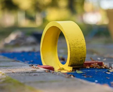 Yellow mini golf loop at fall. Stock Photos