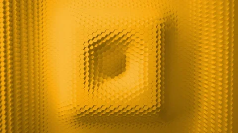 Yellow minimalism. A mosaic surface with moving hexagons. In the form of a squar Stock Footage 157300968