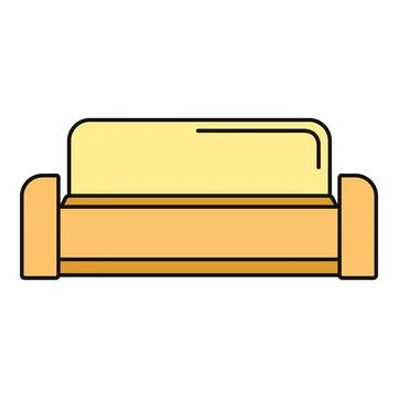 Yellow minimalist sofa icon representing home comfort Stock Illustration