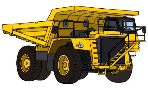 Yellow mining dump truck Stock Illustration