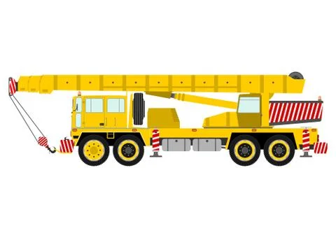 Yellow mobile crane Illustrazione stock
