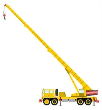 Yellow mobile crane Stock Illustration