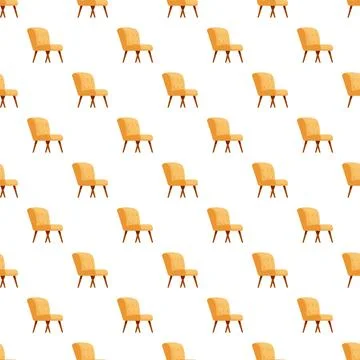 Yellow modern chairs seamless pattern repeating background Stockillustratie