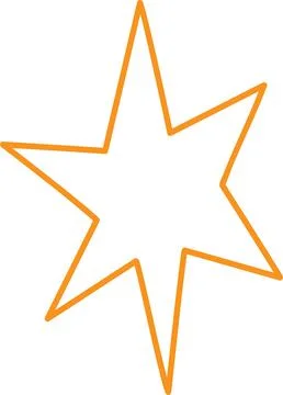Yellow Modern Geometric Star. Vector Star Hand drawn Background Stock Illustration