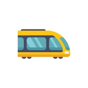 Yellow modern tram side view public transportation vehicle Stockillustratie