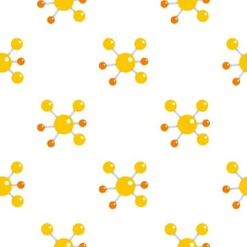 Yellow molecular model pattern flat Stock Illustration