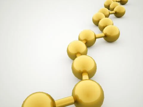Yellow molecule concept rendered Stock Illustration