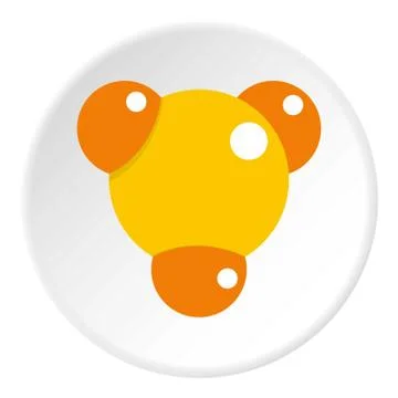 Yellow molecule icon circle イラスト素材