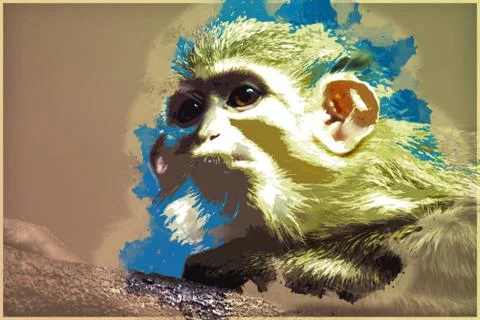 Yellow monkey Illustrazione stock