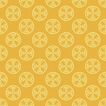 Yellow monochrome boho pattern Stock Illustration