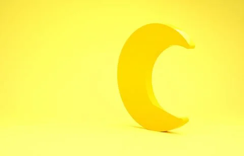 Yellow Moon and stars icon isolated on yellow background. Minimalism concept. Ilustración de archivo