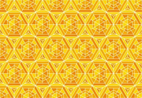 Yellow mosaic geometry seamless pattern. Vector background. Elegant luxury st Illustrazione stock