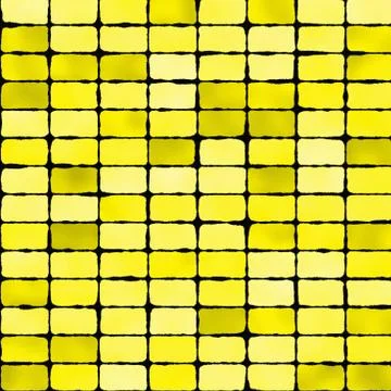 Yellow mosaic tile seamless pattern - background Stock Illustration
