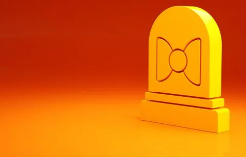 Yellow Motion sensor icon isolated on orange background. Minimalism concept.  Stock Illustration