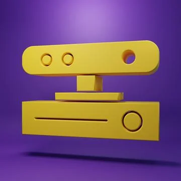 Yellow Motion sensor icon isolated on purple background. Minimalism concept.. イラスト素材