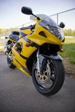 Yellow Motorcycle Stock Photos