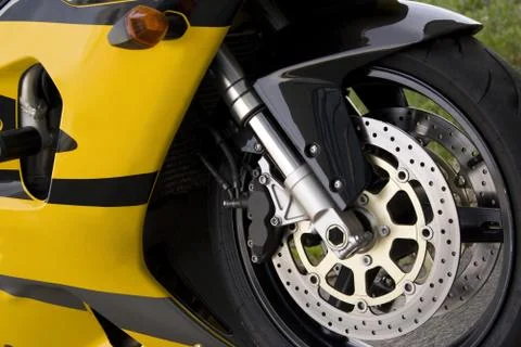 Yellow Motorcycle Stock Photos