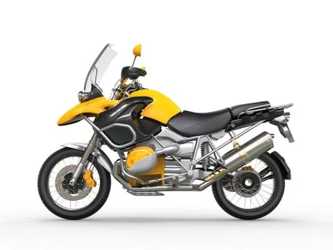 Yellow motorcycle - side view Stock Illustration