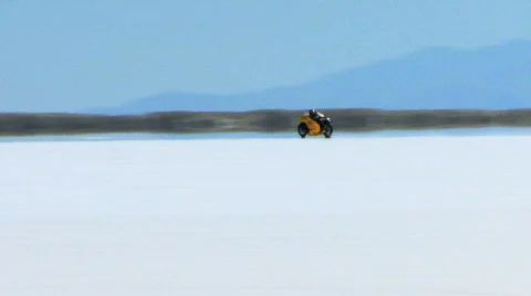 Yellow Motorcycle Speed Record Stock Footage 263071