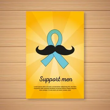 Yellow movember poster template Stock Illustration