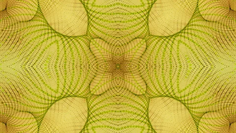 Yellow moving kaleidoscope pattern. three-dimensional abstract animation. Backgr Stock Footage 123121456