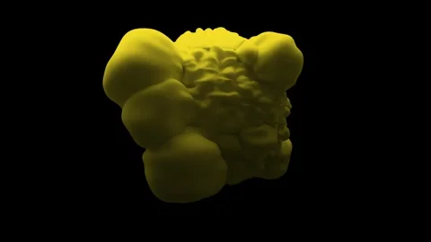 Yellow moving virus on a black background with a final glitch Видео 284462445
