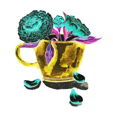 Yellow mug Illustrazione stock