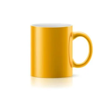 Yellow mug on white Stock Illustration