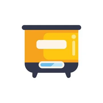 Yellow multi cooker with electronic display showing cooking process Stock Illustration
