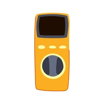 Yellow multimeter measuring electricity electrical circuit power Illustrazione stock