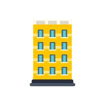 Yellow multistory building representing apartment or city development Ilustración de archivo