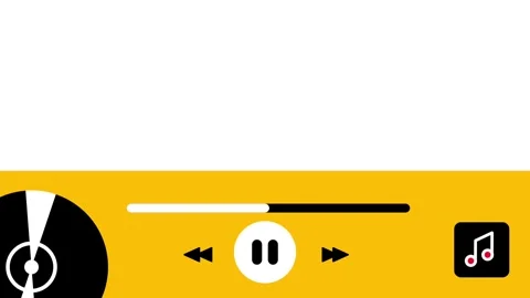 Yellow Music Bar Playback Interface Stock Footage 335638084