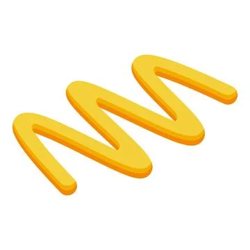 Yellow mustard zig zag line condiment topping Stock Illustration