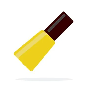 Yellow nail polish vector flat material design isolated object on white Stock-Illustration