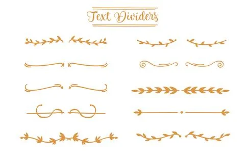 Yellow nature text divider for text layout separator decoration element col.. Illustrazione stock