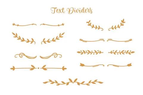Yellow nature text divider for text layout separator decoration element col.. Stock Illustration