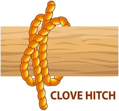 Yellow nautical rope knot, interweaving of ropes, cables, tapes or other Stock Illustration