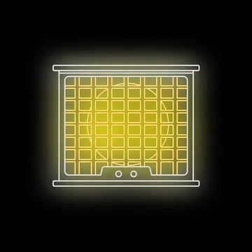 Yellow neon air filter ventilation system icon Stock Illustration
