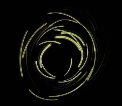 Yellow neon circle shape light Stock Photos