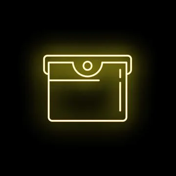 Yellow neon folder storing important business information Stock Illustration