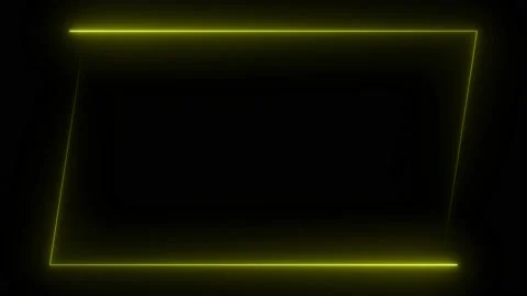 Yellow neon frame lighting on black background. 4K 60Fps Stock Footage 220046527