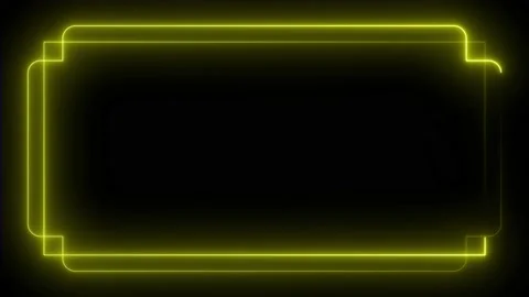 Yellow neon frame lighting on black background. 4K 60Fps 動画素材 220046576