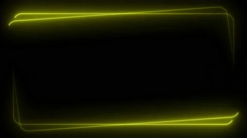 Yellow neon frame lighting on black background. 4K 60Fps 動画素材 220046577