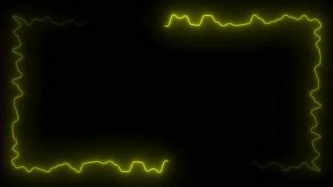 Yellow neon frame lighting on black background. 4K 60Fps Stock Footage 220046631